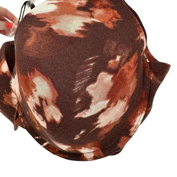 Danskin Intimates T Shirt Bra Size 36B Brown Abstract Print Underwired Comfort - Picture 3 of 9